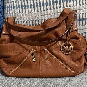 Michael Kors Brown Leather Shoulder Bag